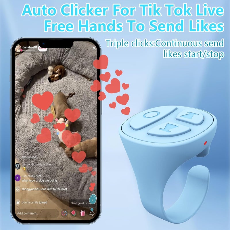STDFORU TikTok Scrolling Ring, Bluetooth Camera Remote Control, Scrolling Ring for iPhone,TIK Tok, iPad, Android (Blue) - Image 3